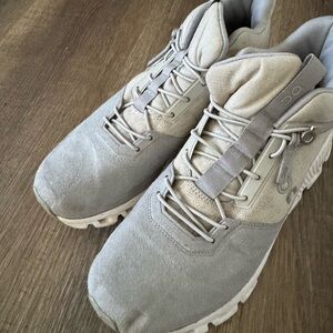 On Cloud Running Light Gray High Top Athletic Shoes